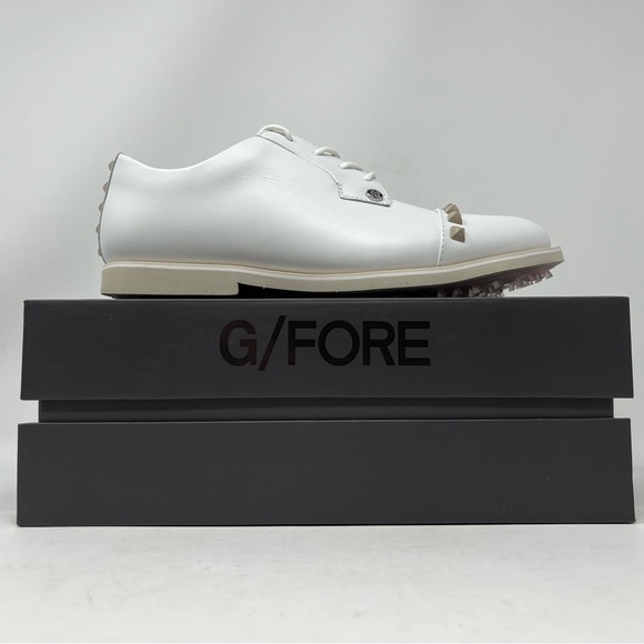 NEW G Fore Shoes Womens White Pink Golf Gallivanter Leather Stud